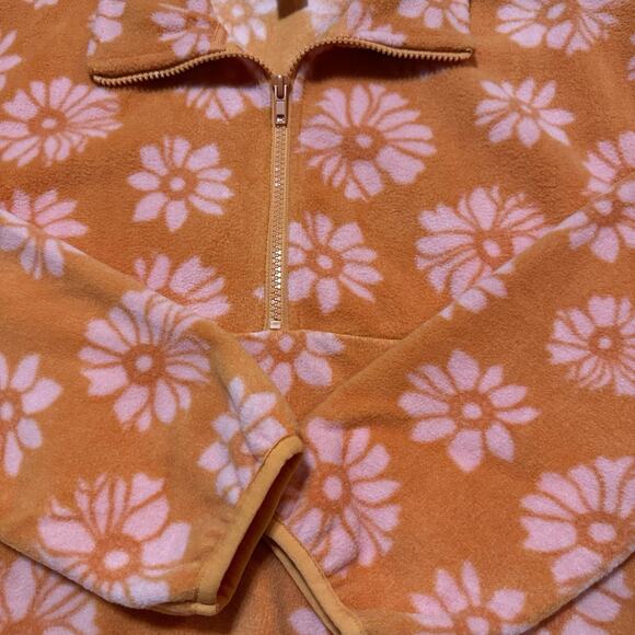 Billabong Fleece Casual Fling Cropped 1/2 Zip Jacket Orange Pink XS - Picture 3 of 8